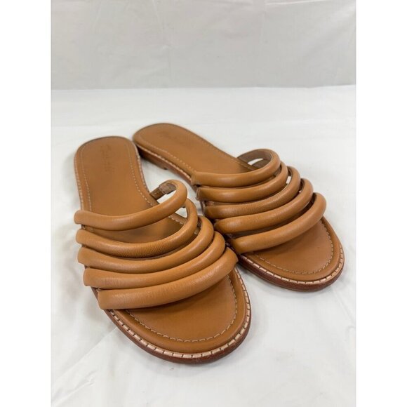 Madewell Addie Leather Slide Sandal in Desert Camel Tan Women's Size 9 - Picture 1 of 11